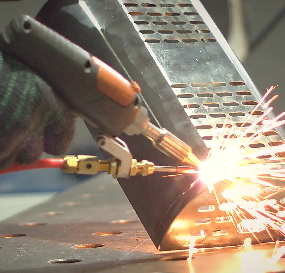Laser welding the Exochef charcoal drum during development